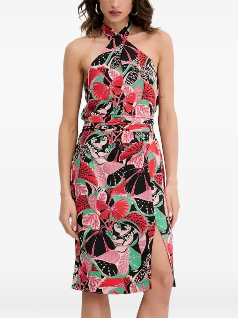 Morgan halterneck floral-print midi dress