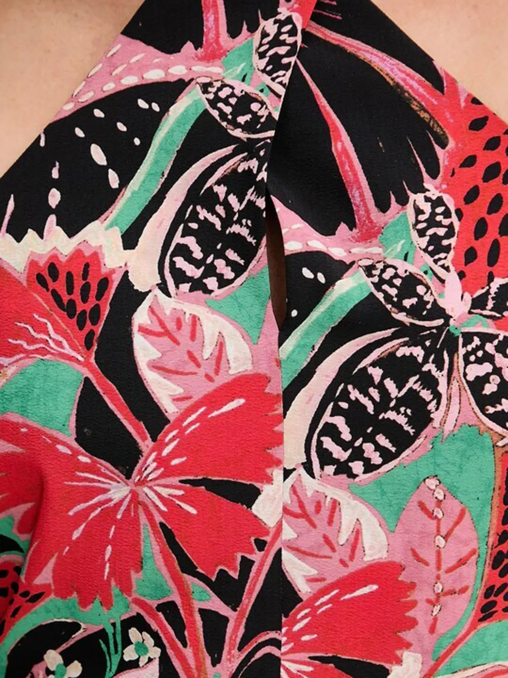 Morgan Ojoy midi-jurk met bloemenprint en halternek Zwart