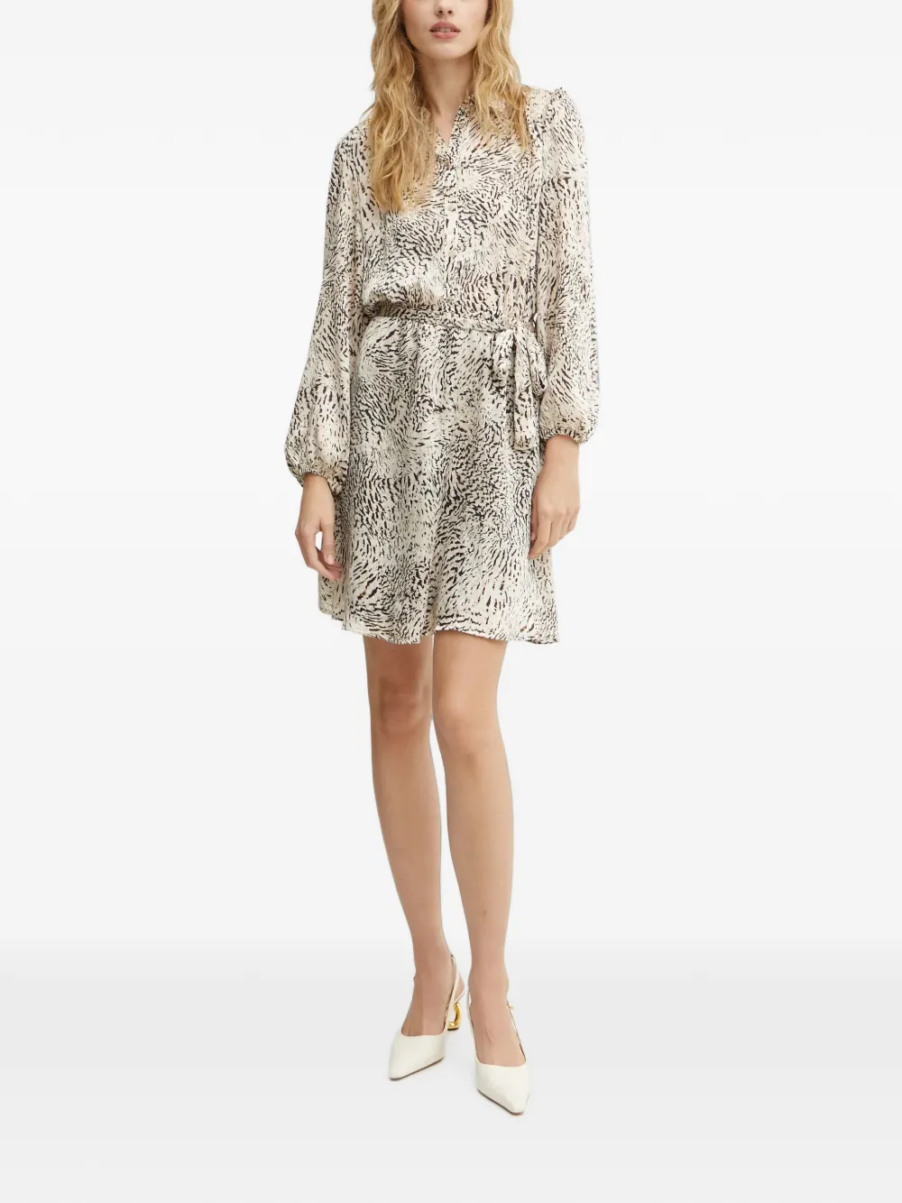 Morgan animal-print belted mini dress