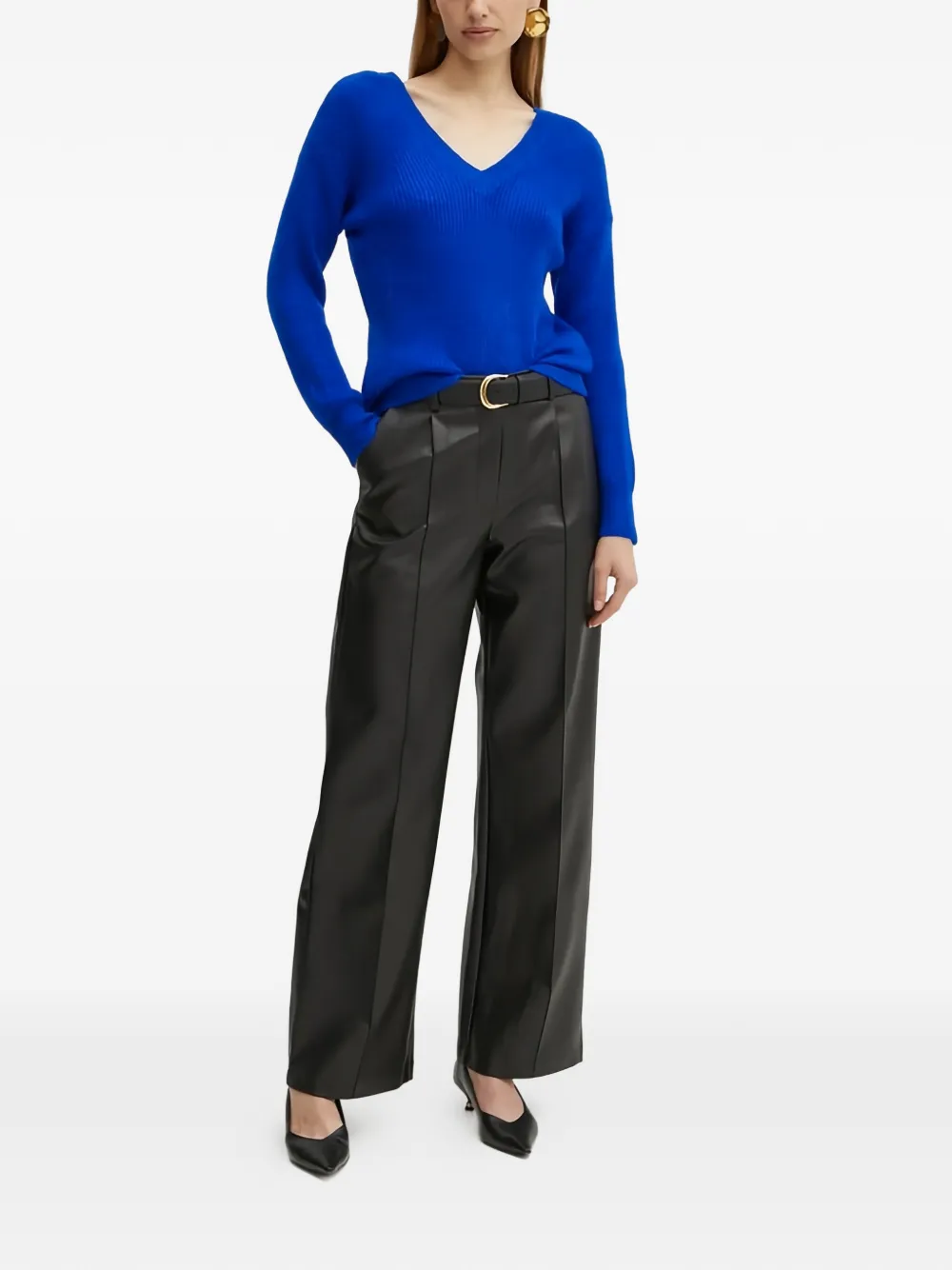  Morgan Jersey Con Cuello En V - Azul 