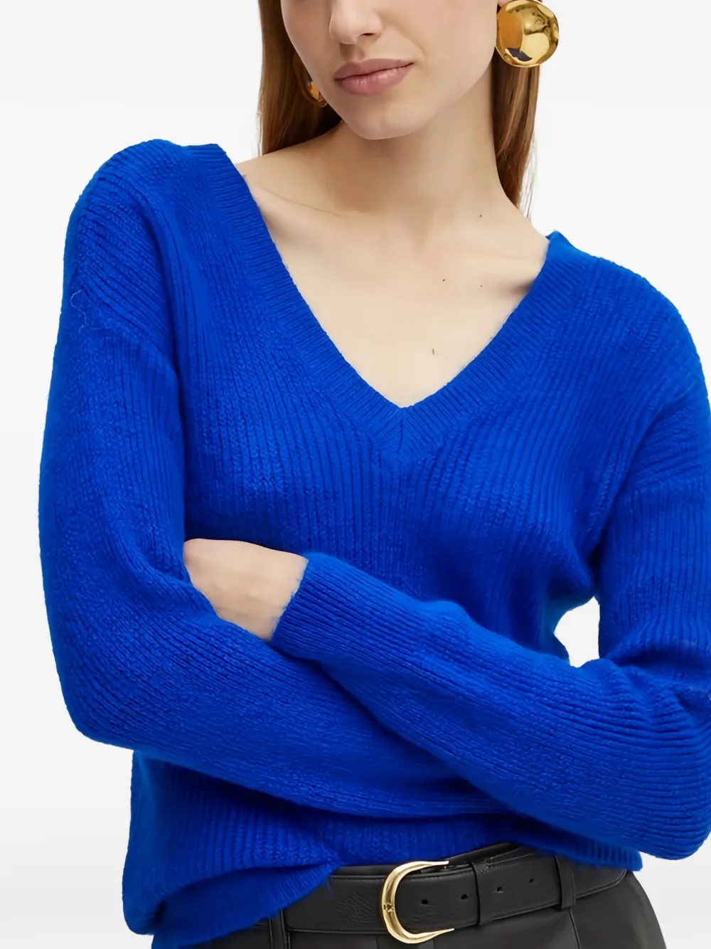 Morgan Trui met V-hals Blauw
