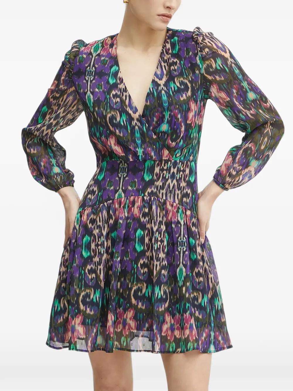 Morgan Mini-jurk met abstracte print Paars