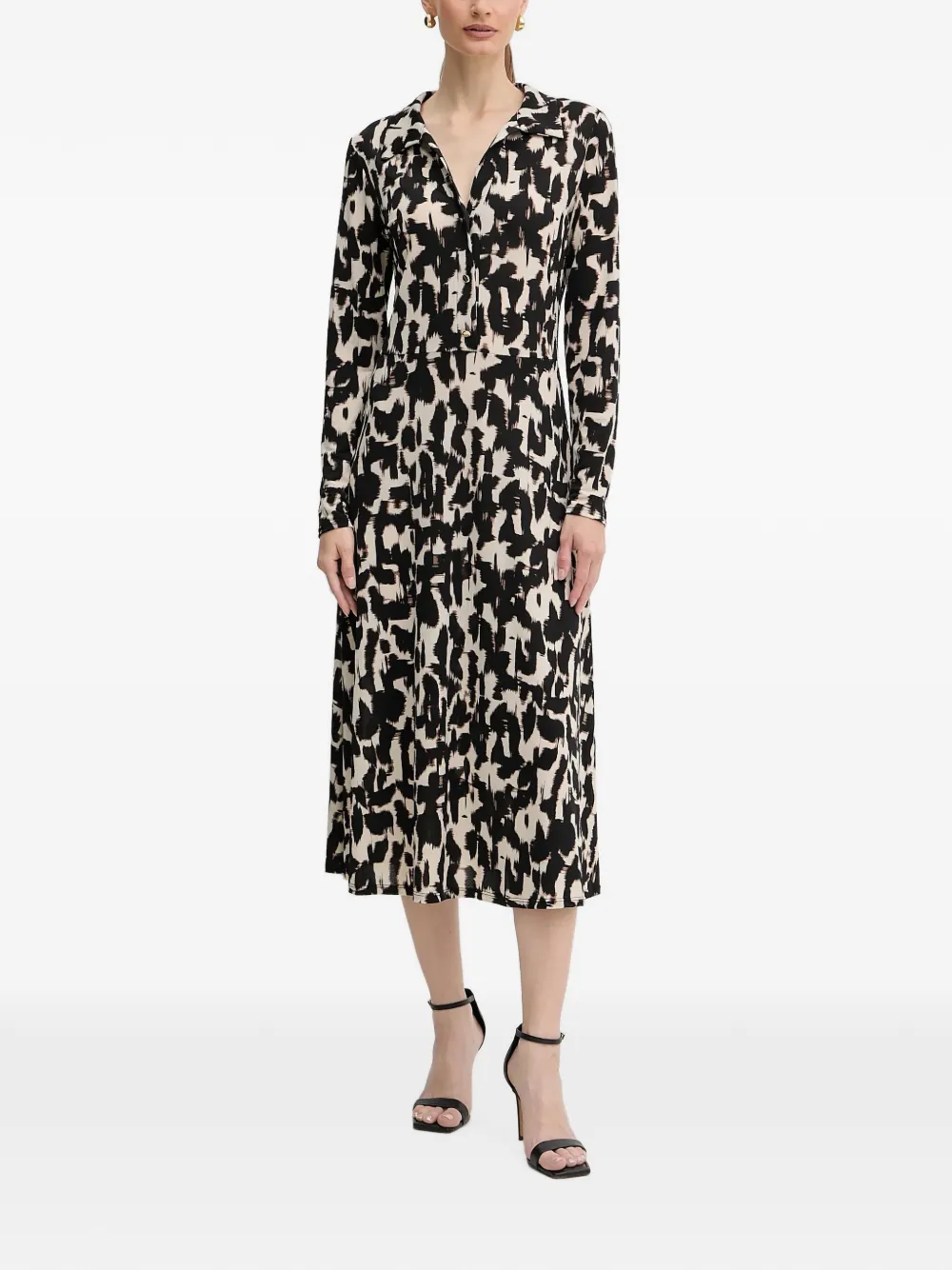 Morgan printed midi shirt dress