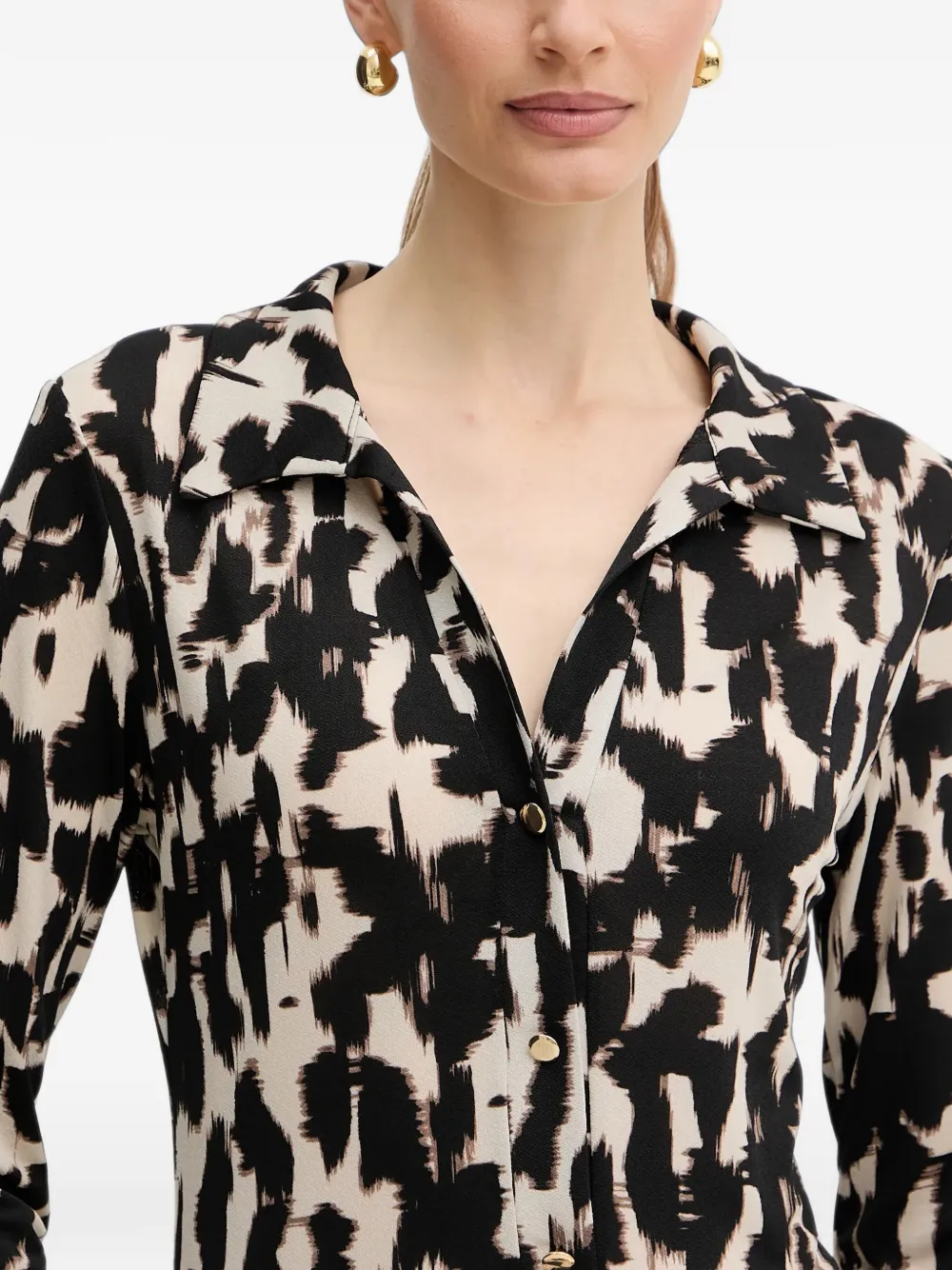 Morgan Jurk met knopen en kraag Beige