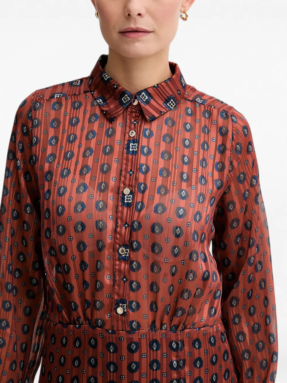 Morgan Mini-jurk met ruches en bloemenprint Rood