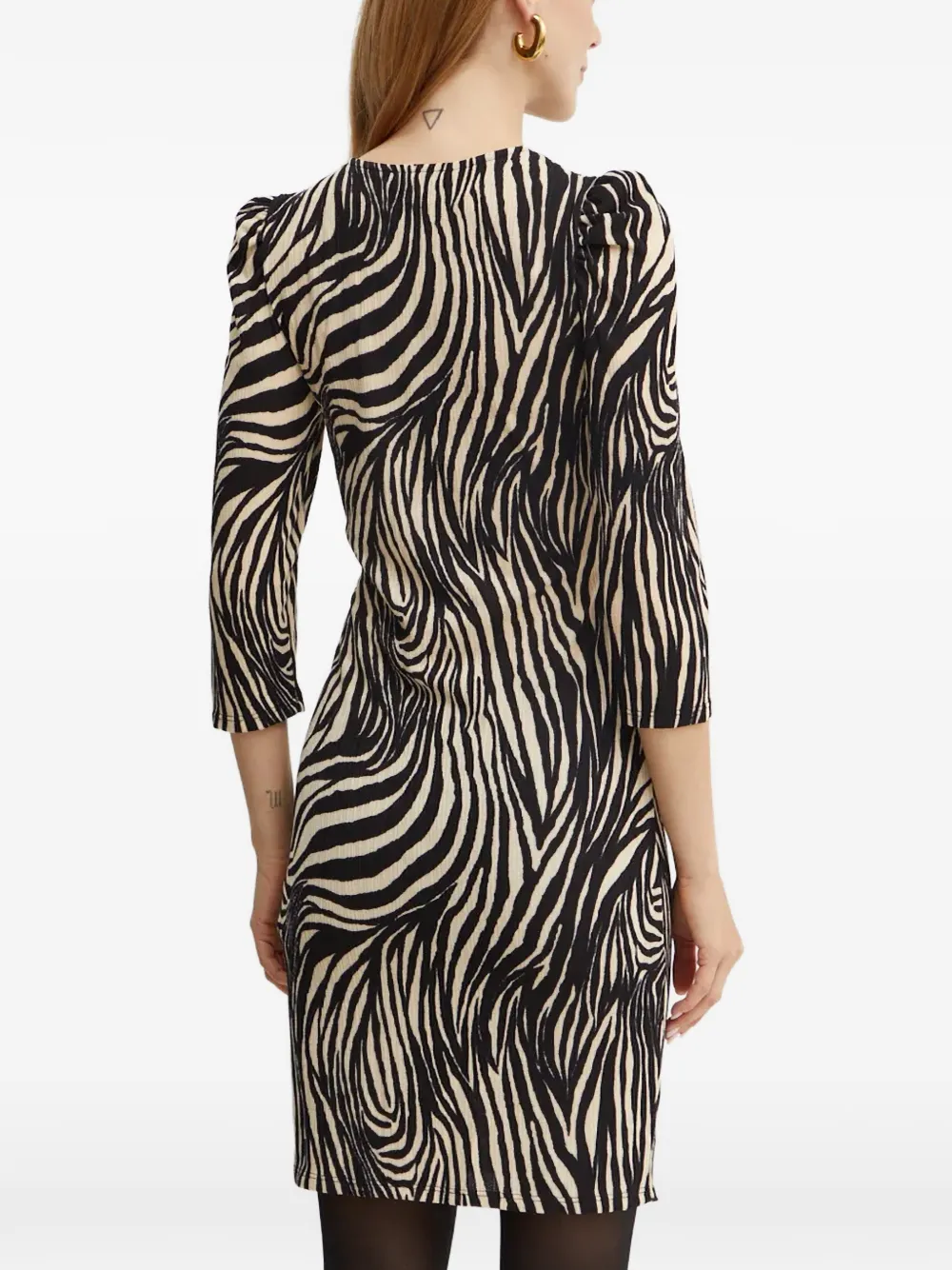 Morgan zebra-print ruched mini dress Beige