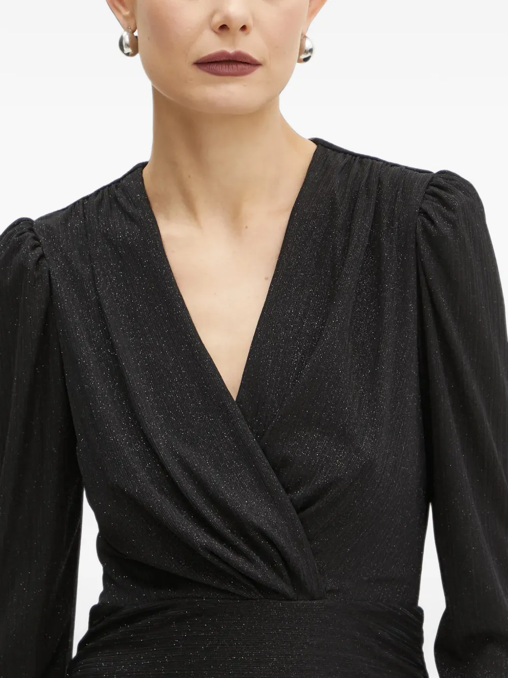 Morgan Rglit V-neck mini dress Zwart