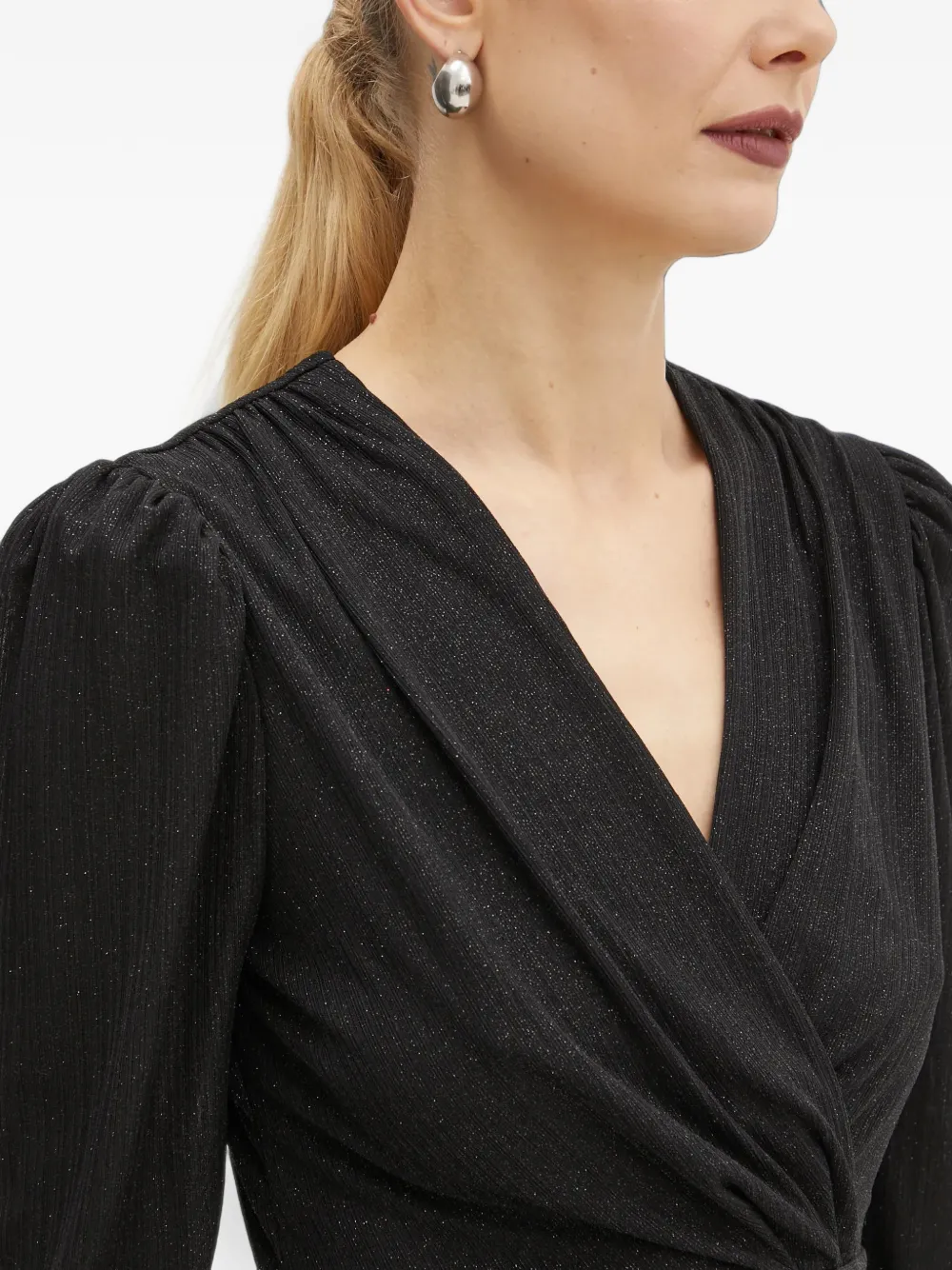 Morgan Rglit V-neck mini dress Zwart