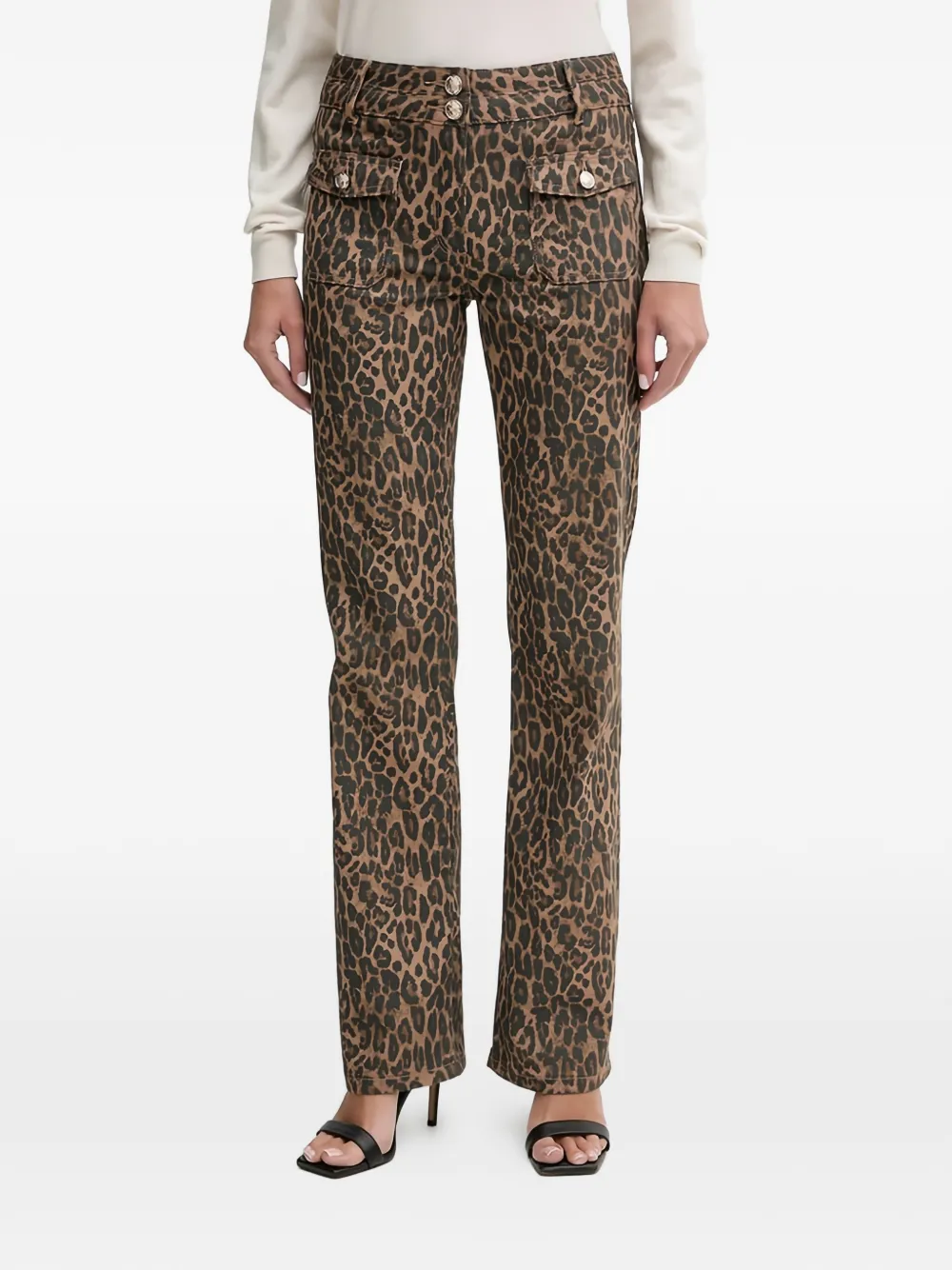 Morgan High-waisted Leopard-print Bootcut Jeans In Animal Print