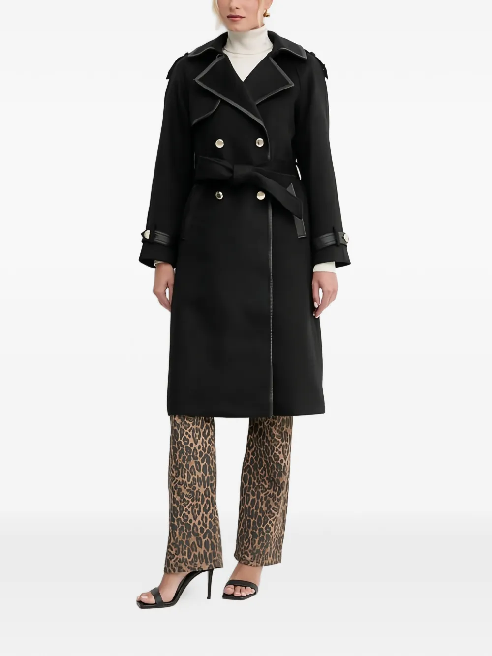 Morgan High-waist bootcut jeans met luipaardprint Bruin