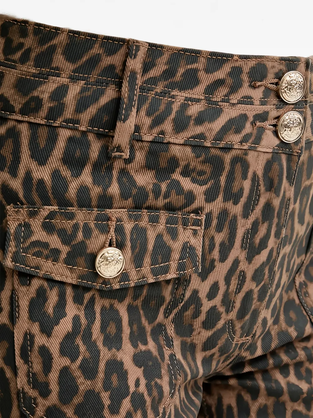Morgan High-waist bootcut jeans met luipaardprint Bruin