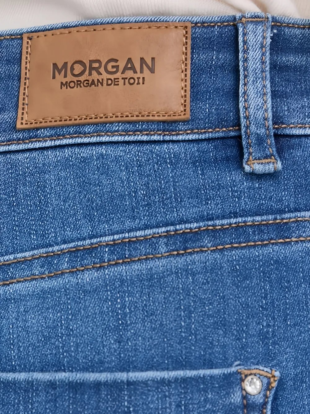 Morgan Skinny jeans met logopatch Blauw