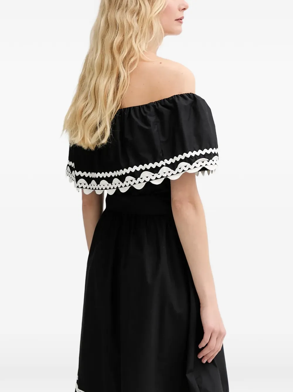 Morgan off-shoulder mini dress Zwart