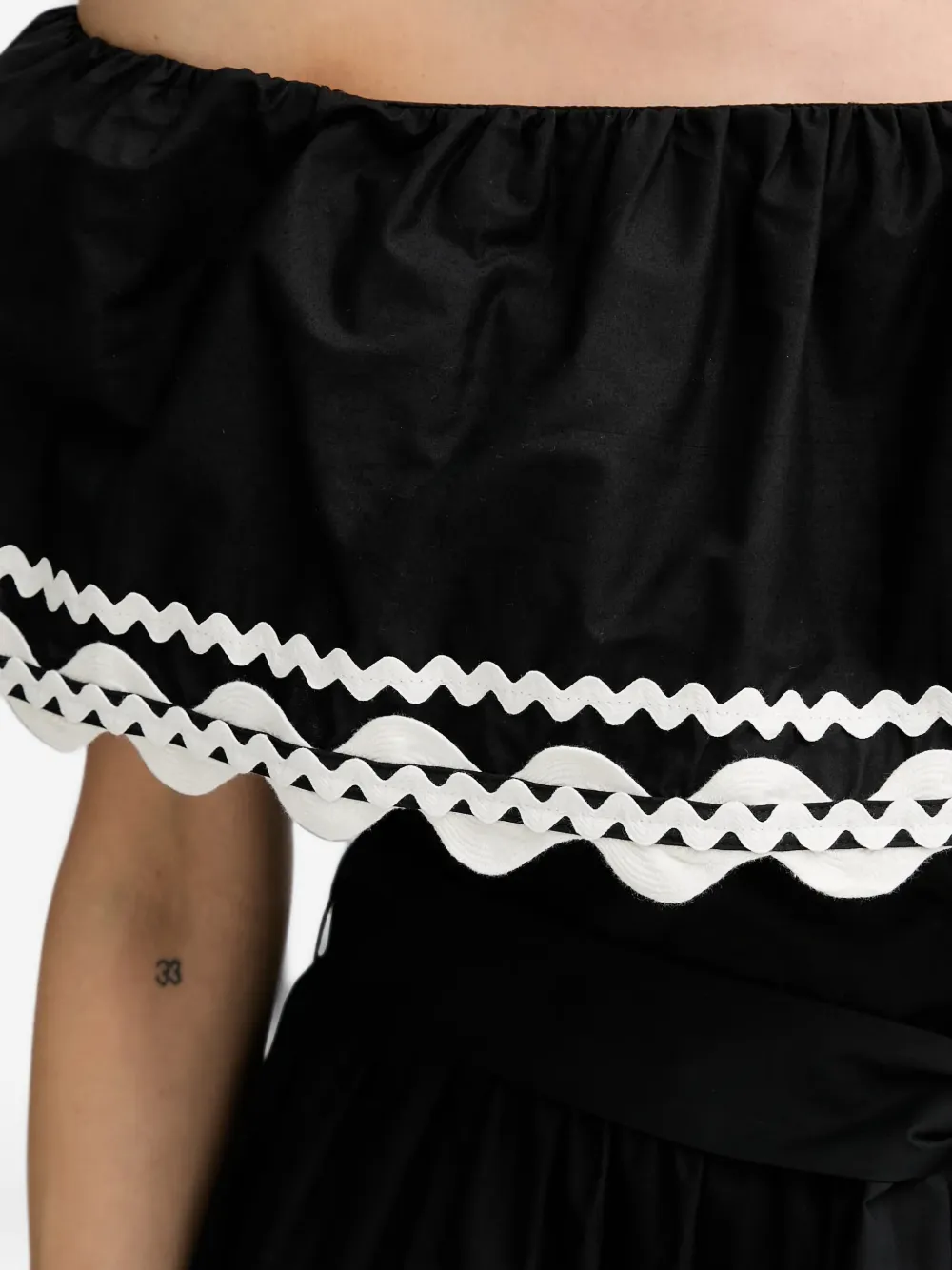 Morgan off-shoulder mini dress Zwart