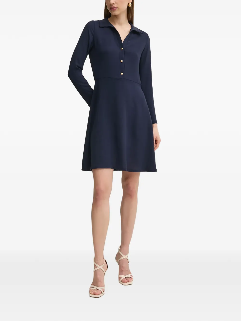 Morgan Rdinar jurk met lange mouwen en knopen Blauw