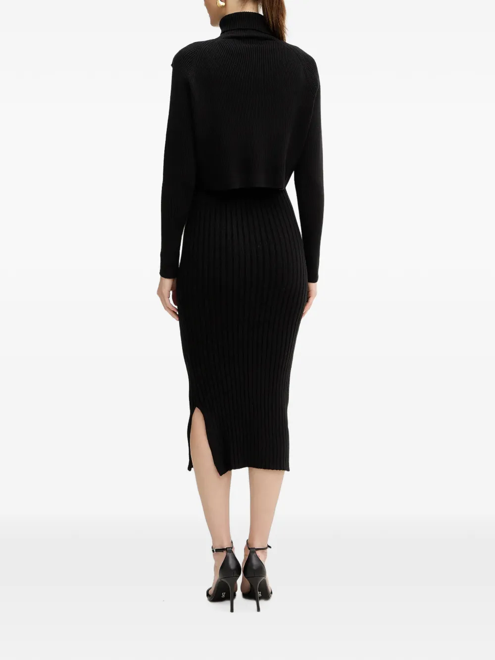 Morgan Midi-jurk met col Zwart