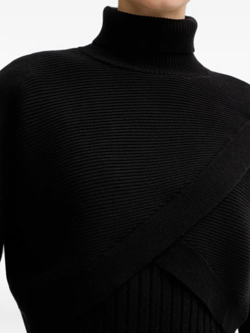 Morgan Midi-jurk met col Zwart