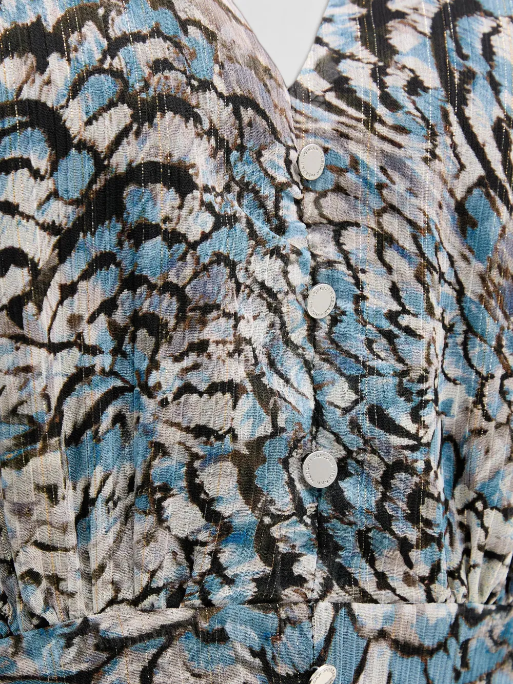 Morgan Resky mini-jurk met V-hals en veren-print Blauw