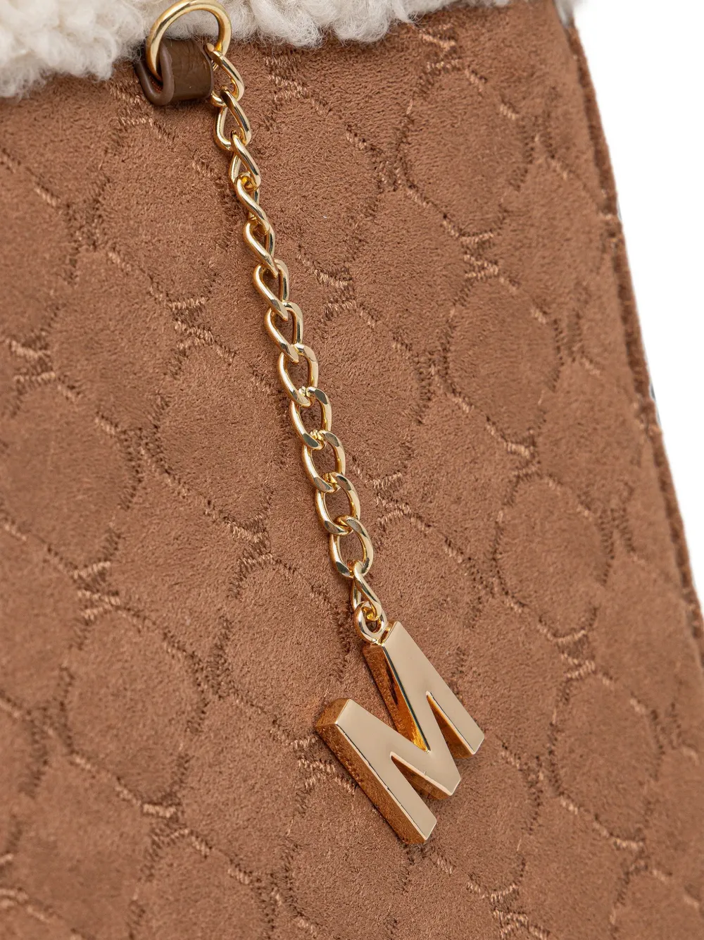 Morgan Gewatteerde shopper met lammy afwerking en monogram Bruin