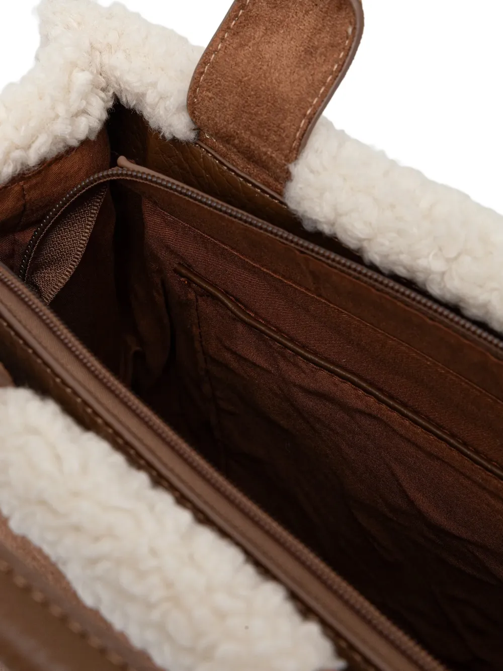 Morgan Gewatteerde shopper met lammy afwerking en monogram Bruin