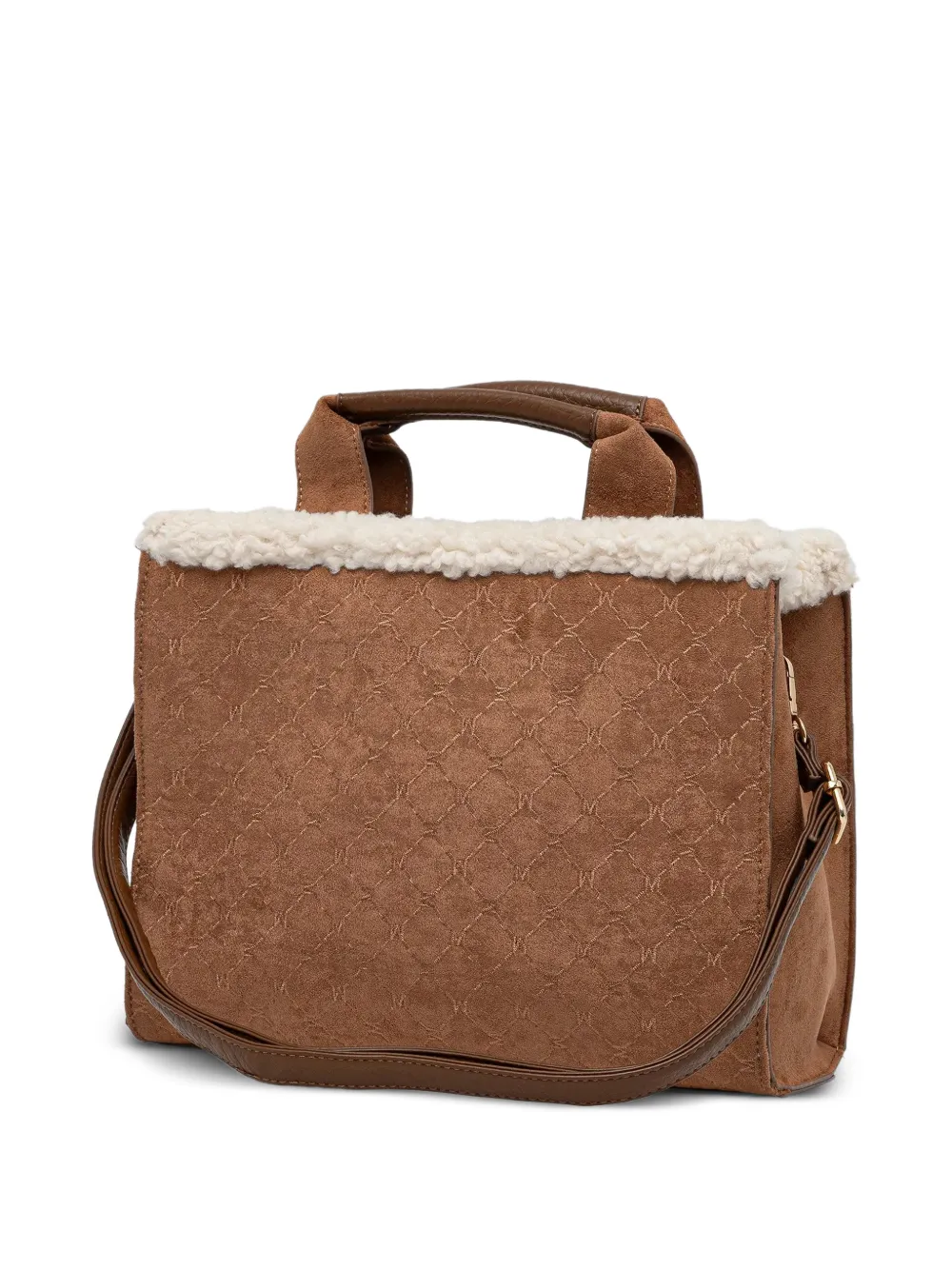 Morgan Gewatteerde shopper met lammy afwerking en monogram Bruin
