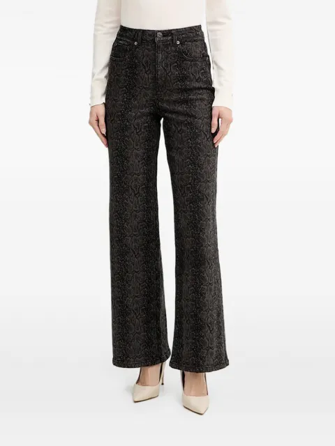 Morgan snake-print five-pockets jeans