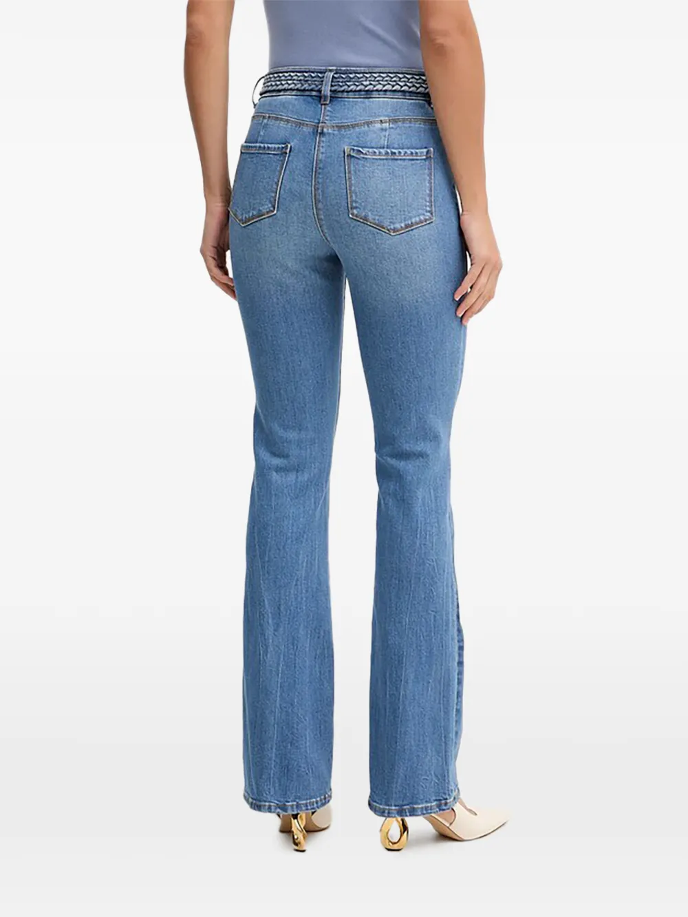 Morgan Button Pocket Jeans In Blue