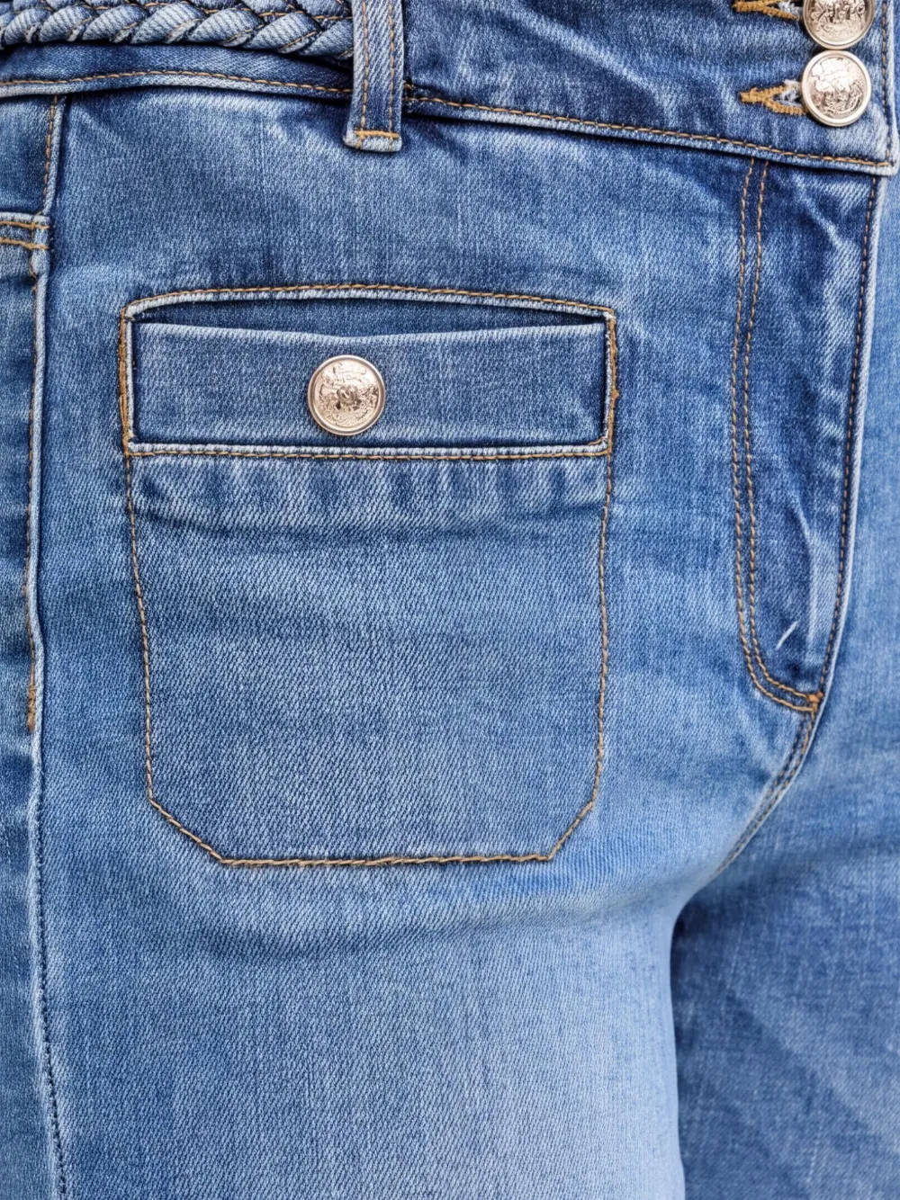 Morgan Jeans met zak met knoop Blauw