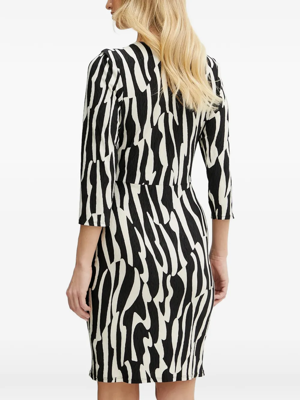 Morgan Ralma midi-jurk met abstracte print Zwart