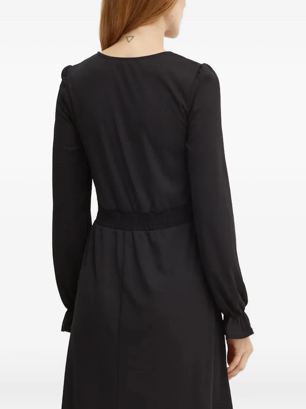 Morgan RSasha mini-jurk met V-hals en lange mouwen Zwart