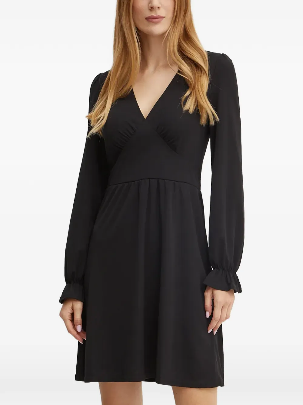 Morgan V-neck long-sleeved mini dress
