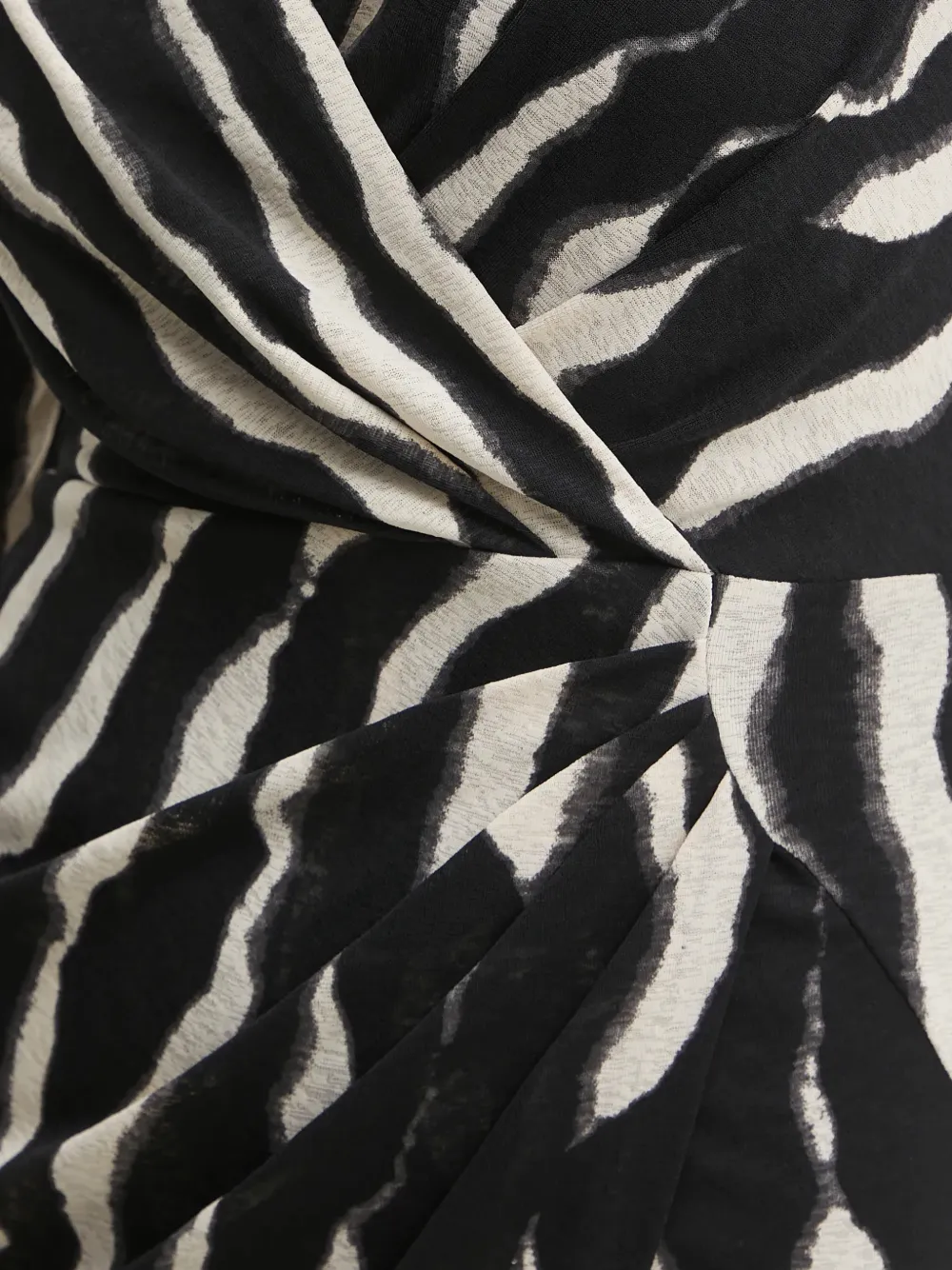 Morgan long-sleeved zebra mini dress Zwart