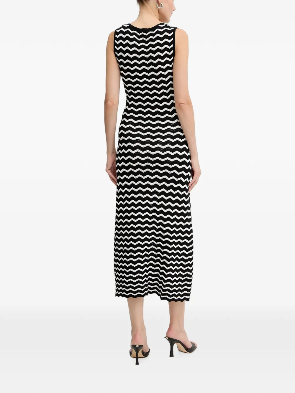 Morgan Midi-jurk met V-hals Zwart