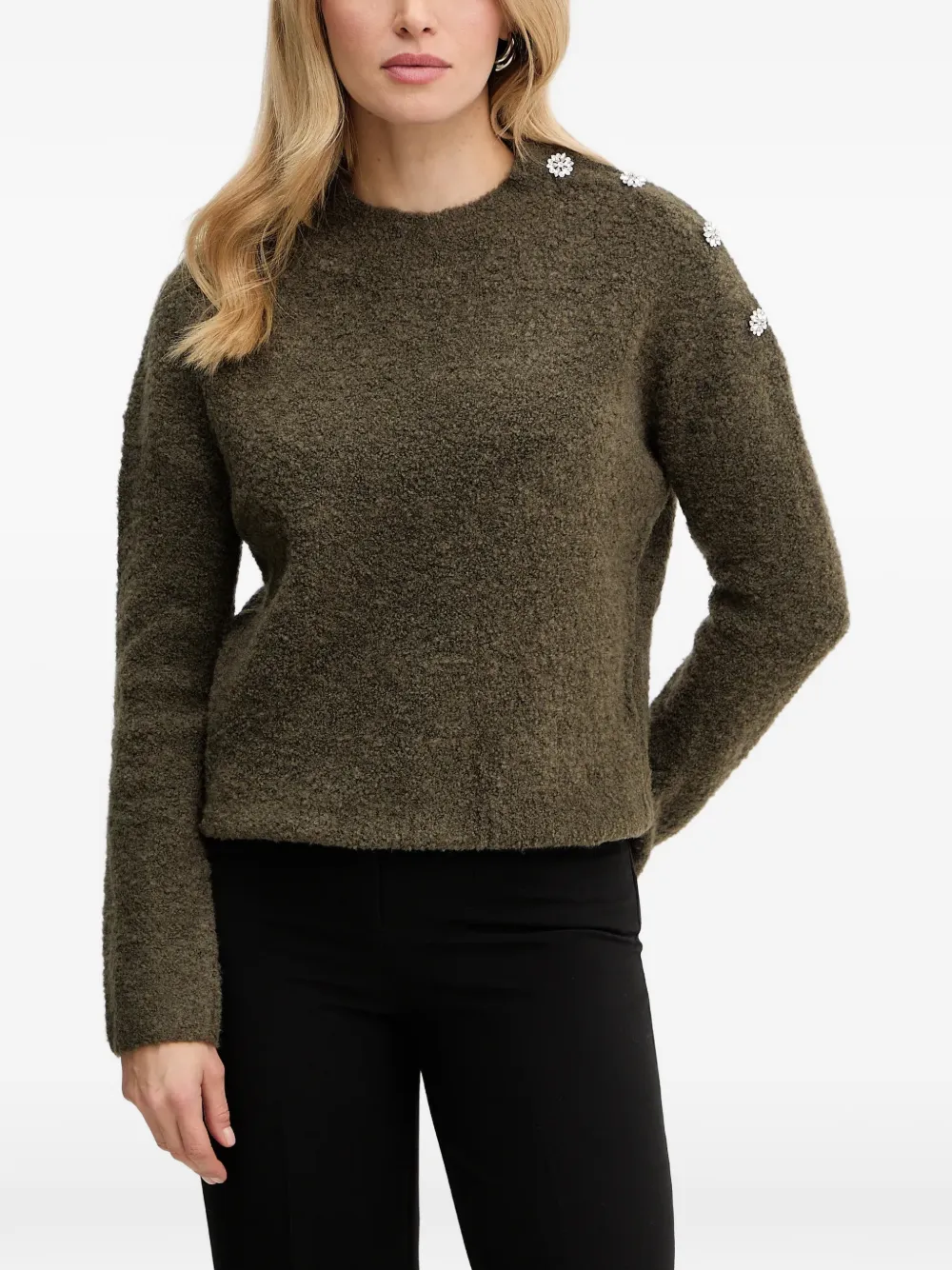 Morgan Mbulle button-embellished crew-neck sweater