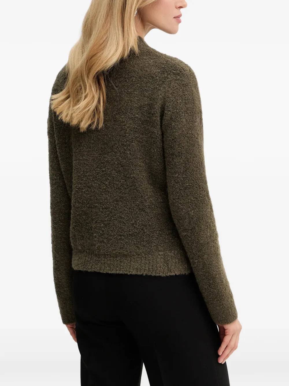 Morgan Mbulle button-embellished crew-neck sweater Groen