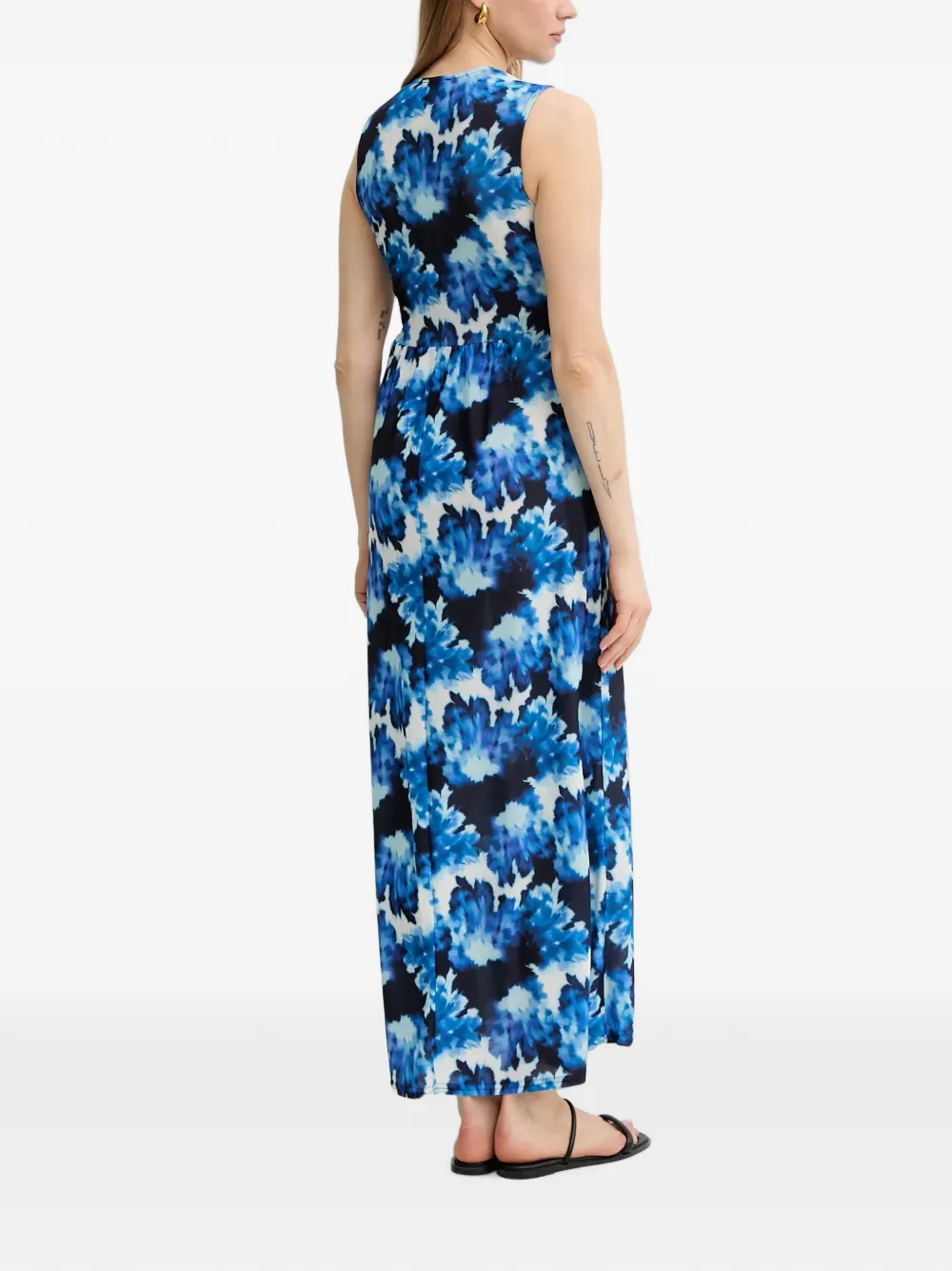 Morgan Jurk met tie-dye-print en ring-detail Blauw