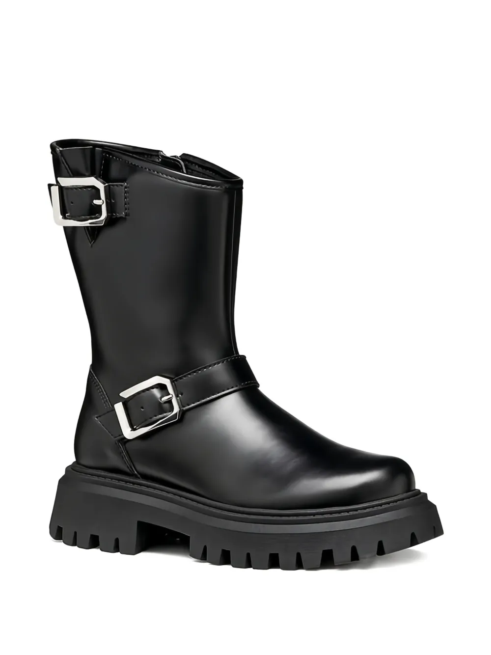 Geox Kids buckle platform boots Zwart