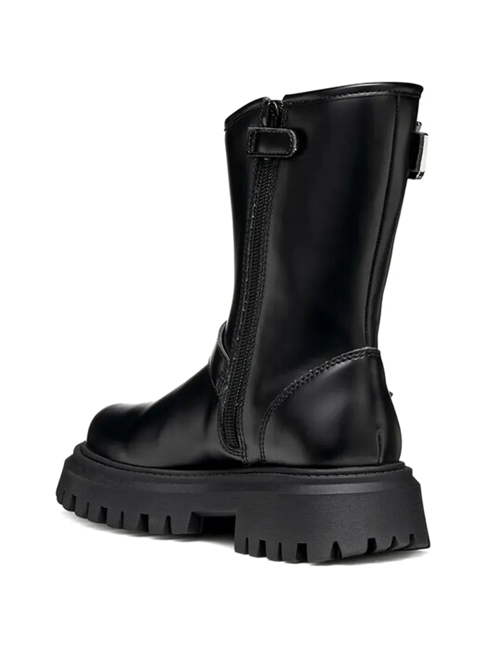 Geox Kids buckle platform boots Zwart