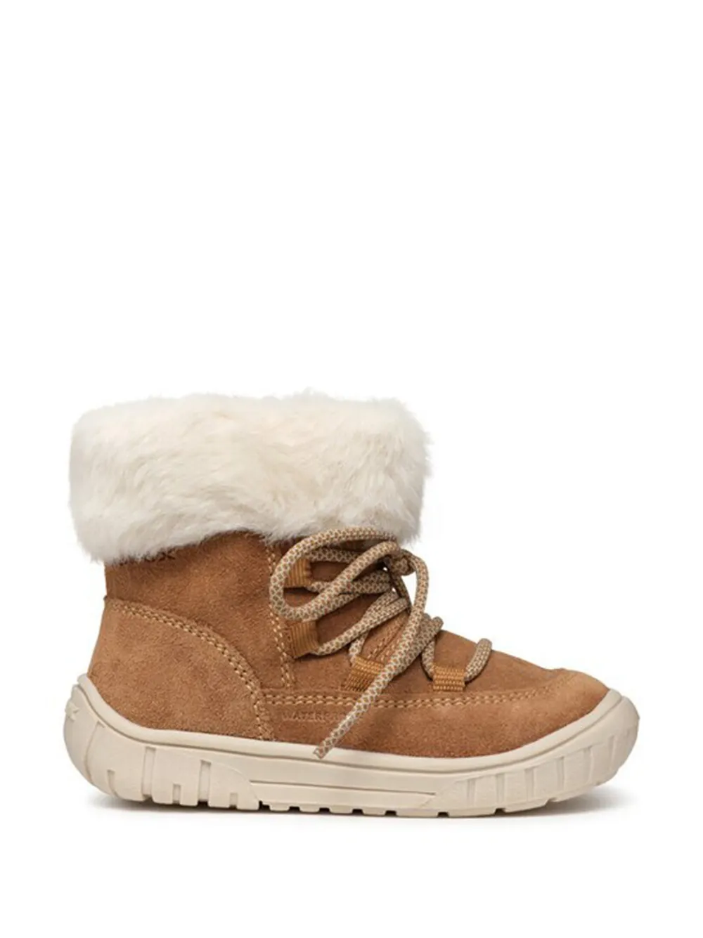 Geox Kids Omar lace-up fur boots Bruin