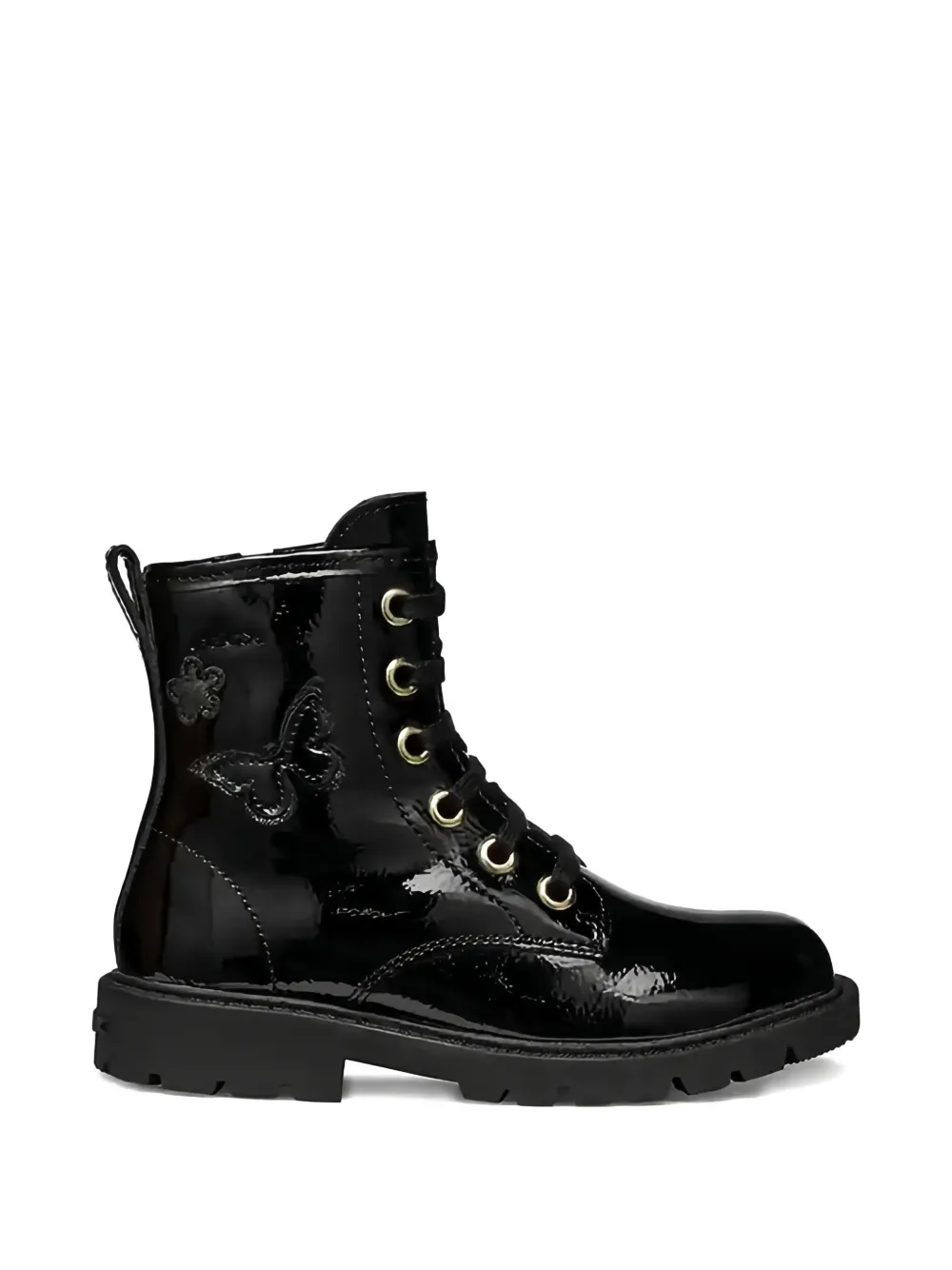 Geox Kids Shaylax butterfly-appliqué lace-up boots Zwart
