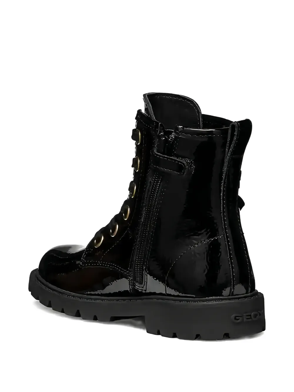 Geox Kids Shaylax butterfly-appliqué lace-up boots Zwart