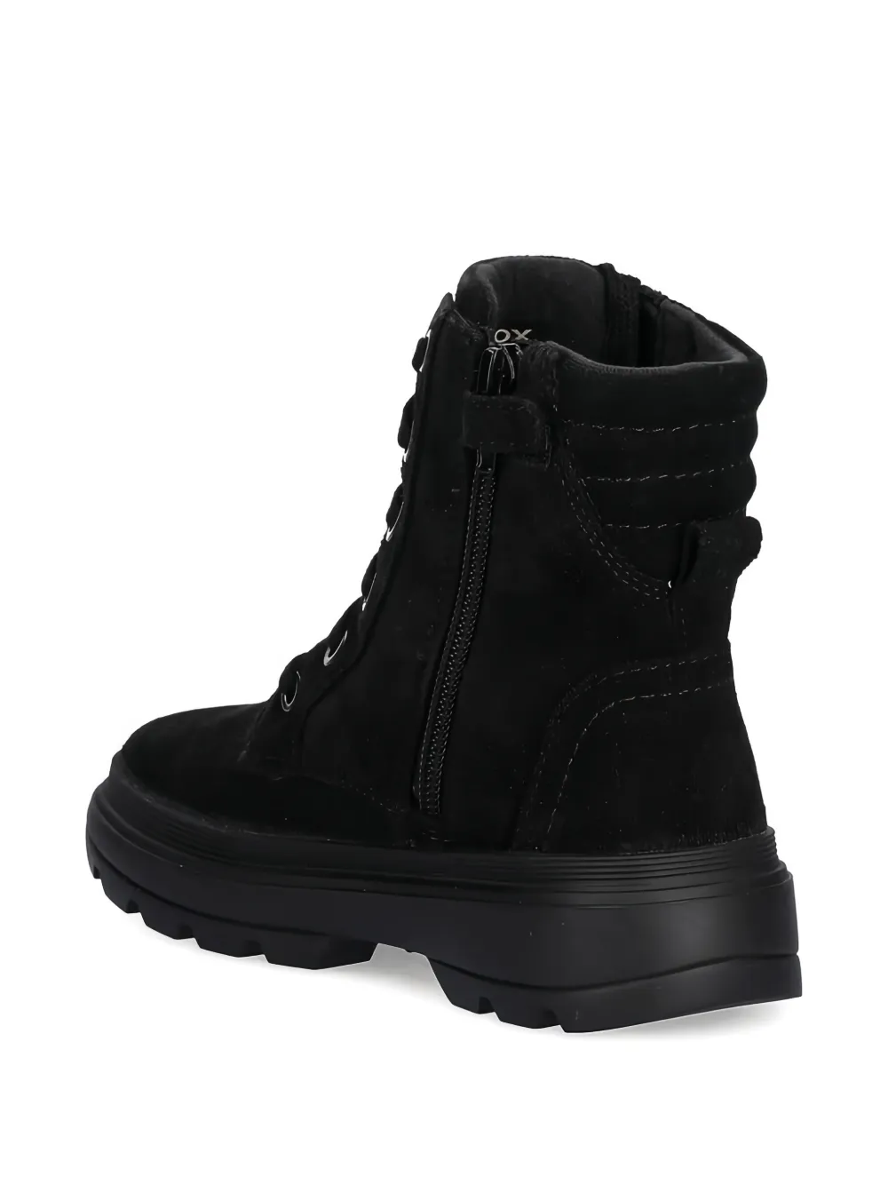 Geox Kids Kiddartah lace-up leather boots Zwart