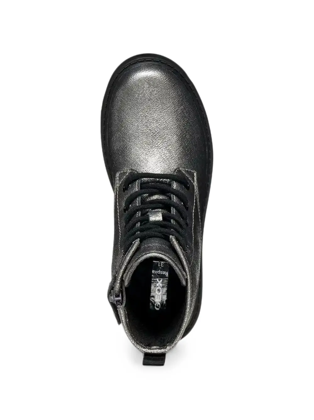 Geox Kids Casey star-patch lace-up boots Grijs
