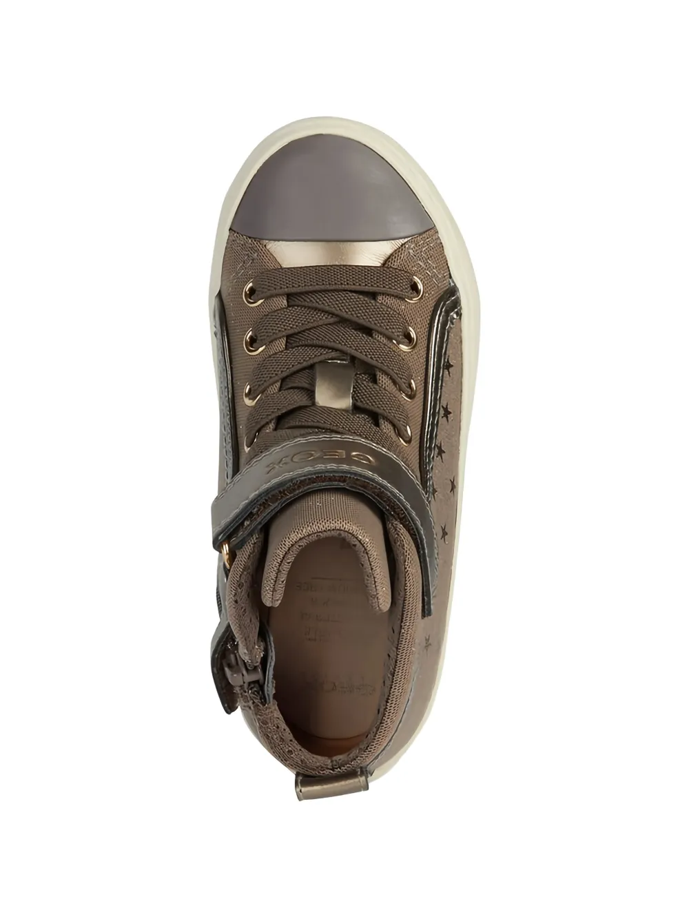 Geox Kids Sneakers met sterrenprint Bruin