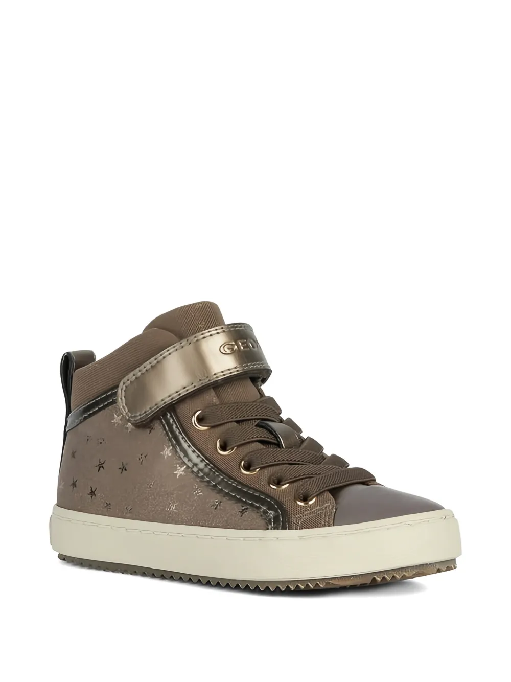Geox Kids Sneakers met sterrenprint Bruin