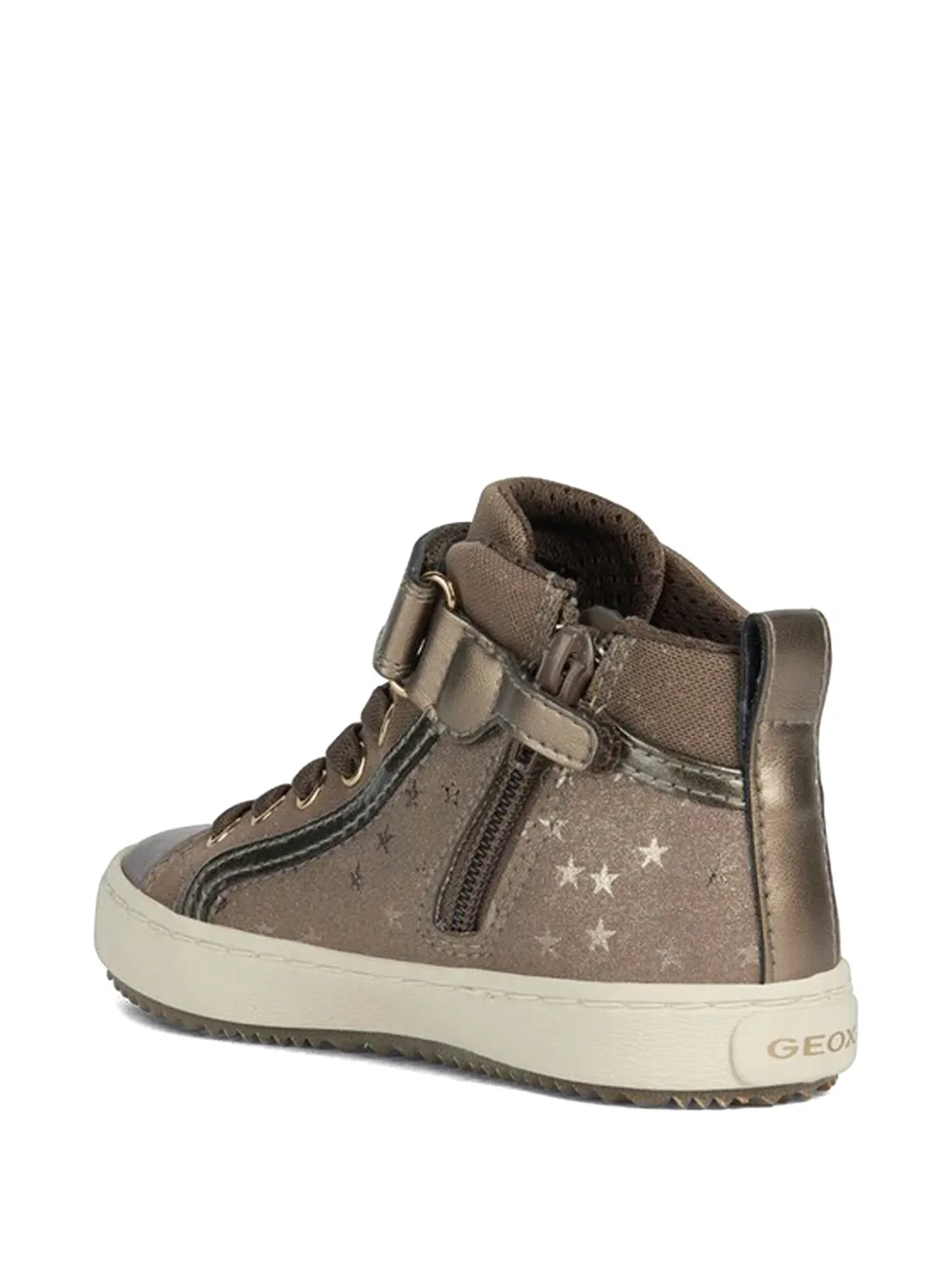 Geox Kids Sneakers met sterrenprint Bruin