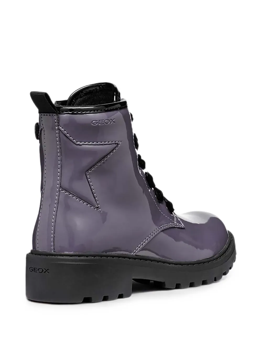 Geox Kids Laarzen met lakleren afwerking en sterpatchwork Paars