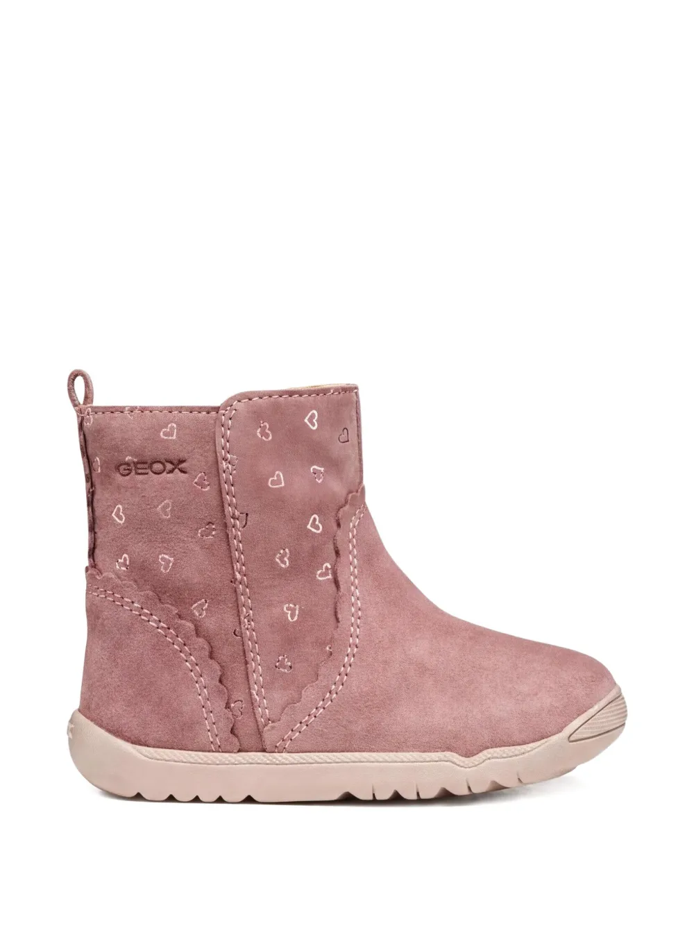 Geox Kids Macchia gewelfde laarzen met hart-patroon Roze