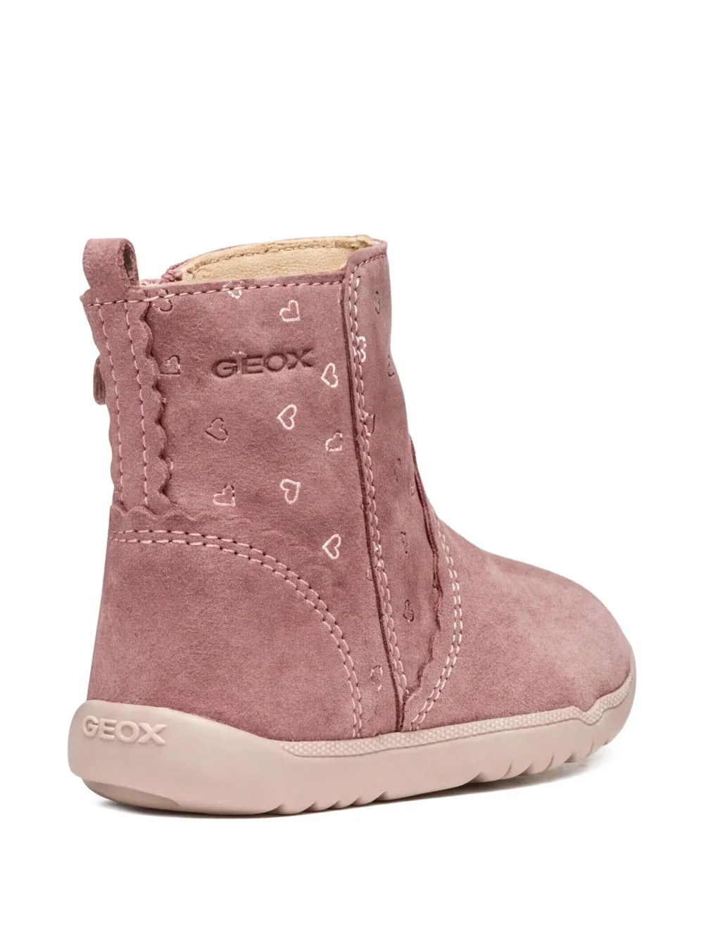 Geox Kids Macchia gewelfde laarzen met hart-patroon Roze