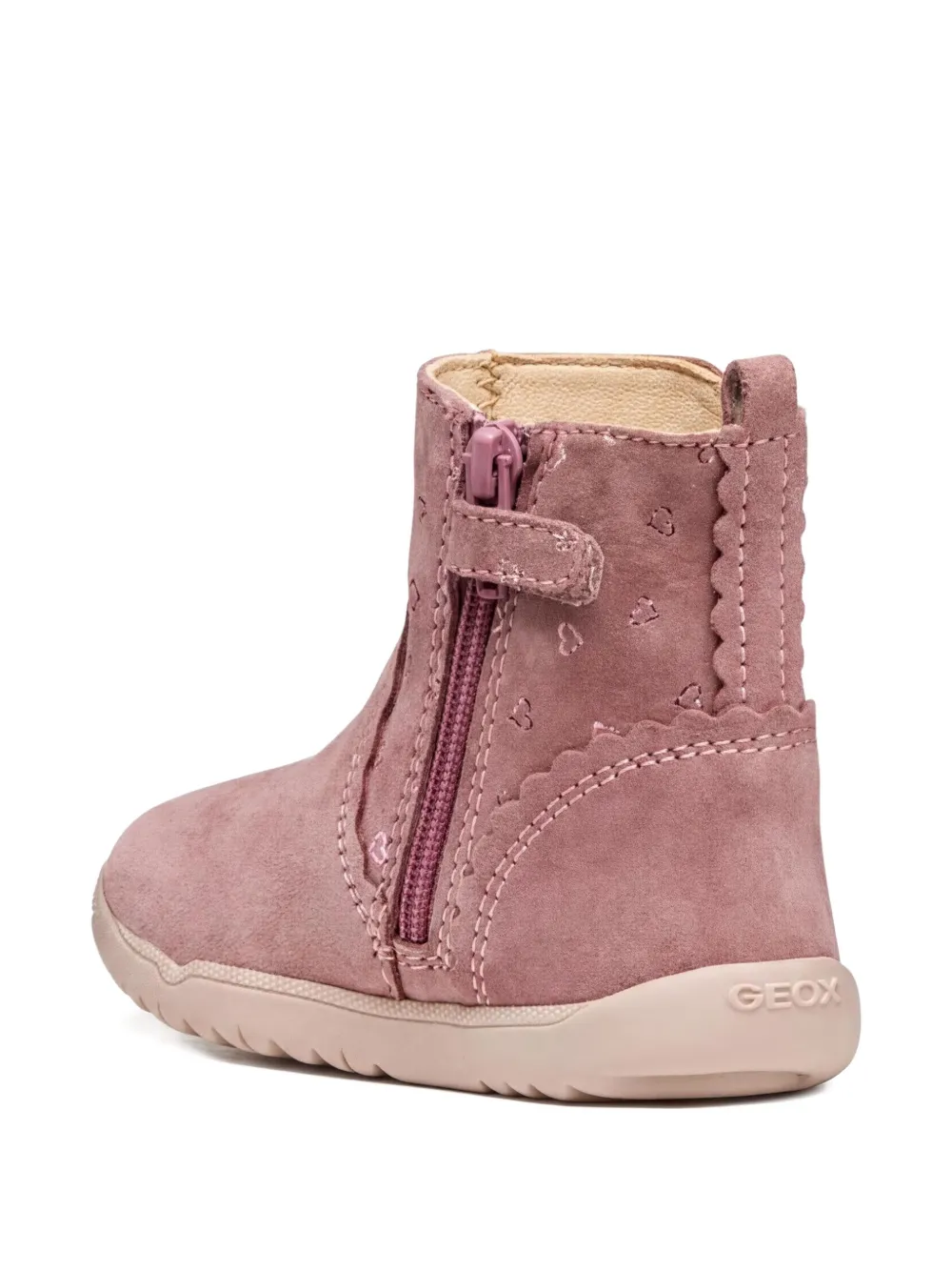 Geox Kids Macchia gewelfde laarzen met hart-patroon Roze